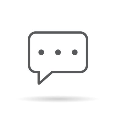 Beyaz arkaplanda konuşma balonu çizgisi ikonu vektörü izole edildi. Sohbet, mesaj sembolü basit bir kavram