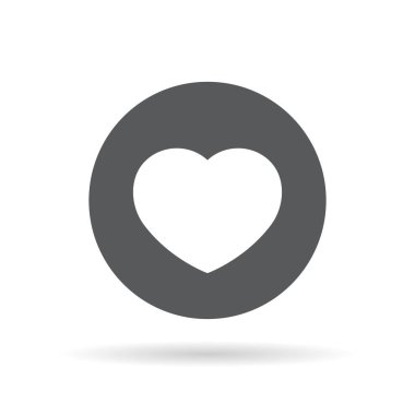 Aşk, çemberin arka planında kalp ikonu. Sembol gibi