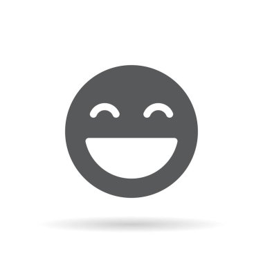 Beyaz arka planda izole edilmiş gülen emoji simgesi. Gülen ifade konsepti