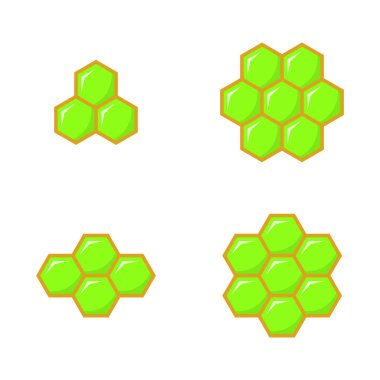 Bal peteği Hexagon simgesi düz biçimde ayarlandı. Çokgen arı kovanı kavramı