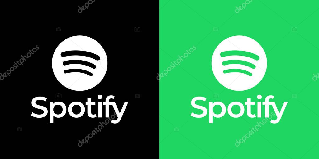 Spotify, signal music icon in flat style