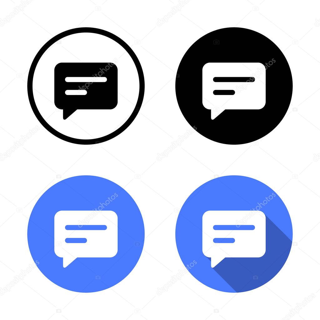 Message speech bubble icon. Chat sign symbol