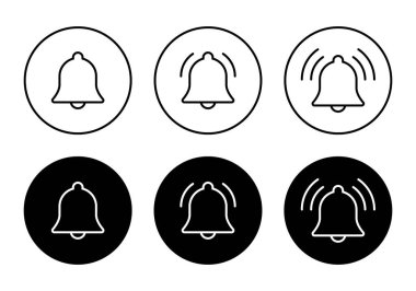 Çember arkaplanda zil simgesi ayarlandı. Uyarı işareti işareti