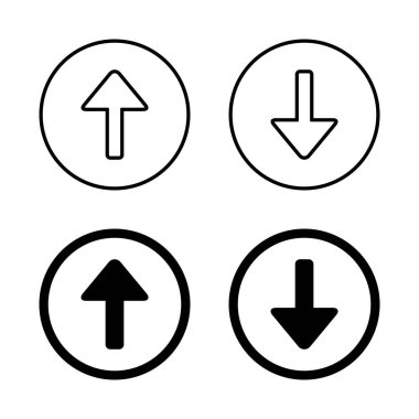 Çember çizgisinde yukarı ve aşağı ok simgesi