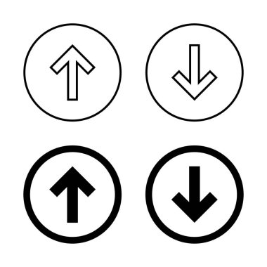 Yukarı ve aşağı ok simgesi çember çizgisine ayarlandı