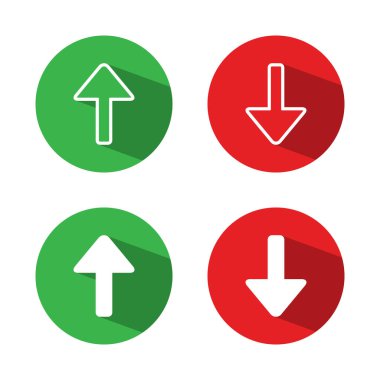 Yukarı ve aşağı yönlü ok simgesi ve uzun gölge
