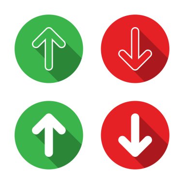 Yukarı ve aşağı yönlü ok simgesi ve uzun gölge