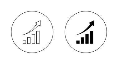 Çubuk çizelgesi simgesini çember çizgisinde arttır. Büyüyen grafik ok kavramı