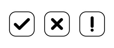 Kene, haç ve ünlem simgesi kare satırda