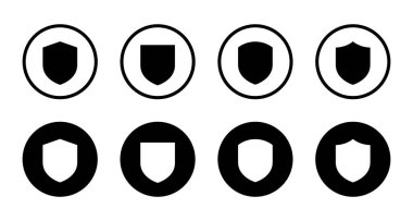 Koruma simgesi siyah daireye ayarlandı. Savunma, güvenlik işareti işareti