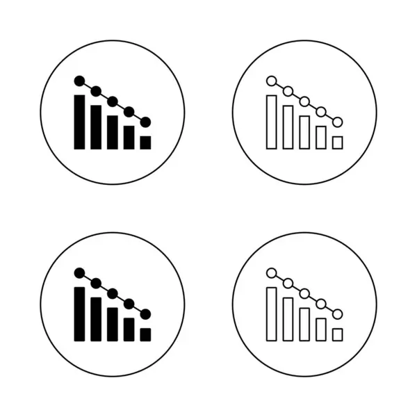 Diminuer Icône Graphique Barres Définie Sur Ligne Circulaire
