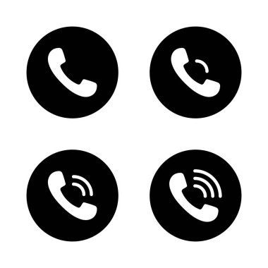 Siyah Çember 'de telefon ikonu. Telefonun işaret sembolü çalınıyor