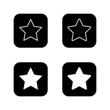 Siyah kareye yıldız simgesi yerleştirildi. Yıldızlar, favori işaret sembolü