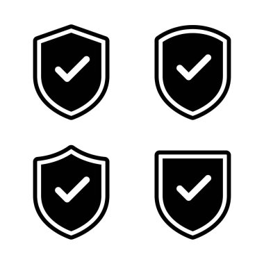 Kalkan işaretleme simgesi ayarlandı. Savunma, işaretli işaret sembollü güvenlik