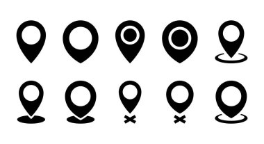 Konum haritası pin simgesi düz biçimde ayarlandı. İşaret işareti simgesi yerleştir