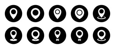 Konum haritası simgesi siyah daireye ayarlandı. İşaret işareti simgesi yerleştir