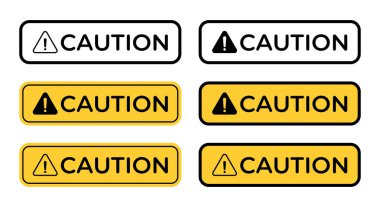 Dikkat panosu, tehlike uyarısı simgesi koleksiyonu düz tasarım