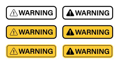 Düz dizaynlı metin simgesiyle uyarı işareti. Uyarı, dikkat kavramı