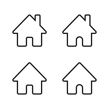 House, ev çizimi simgesi seti. Web sayfası işaret sembolü. Düzenlenebilir vuruş