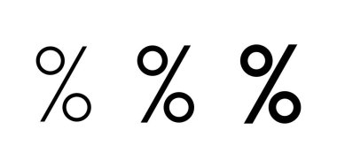 Yüzde, indirim simgesi beyaz arkaplanda izole edildi. Fiyat yükseltme sembolü. Yüzde tanıtım işareti