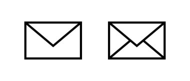 Zarf, genel tasarımdaki mesaj ana hatları simgesi. E- posta, posta işareti sembolü