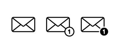 İleti bildirim ana simgesi ayarlandı. E- posta, zarf posta işareti sembolü