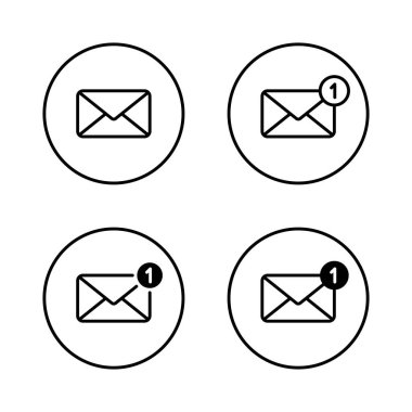 Yeni ileti bildirimi, zarf e- posta özeti simgesi daire satırına ayarlandı. Posta işareti simgesi