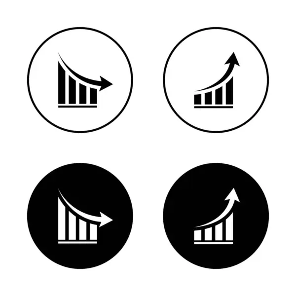 Diminuez Augmentez Icône Graphique Avec Flèche Symbole Tendance Négative Positive Cercle Noir