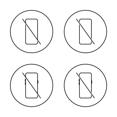 Dairesel hatlarda akıllı telefon simgesi yok. Cep telefonu yasaklama sembolü