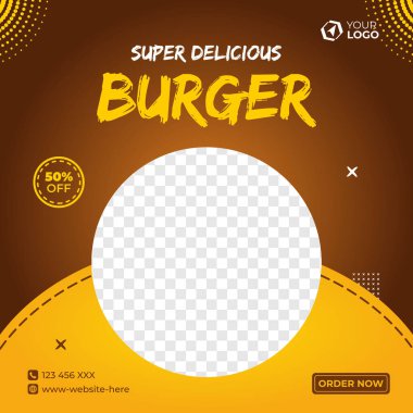 Business Banner Template with frame for picture