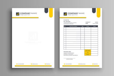 Modern Business Letterhead & Invoice Design Template