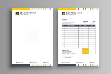 Modern Business Letterhead & Invoice Design Template