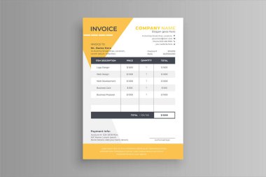 Modern invoice design in white background