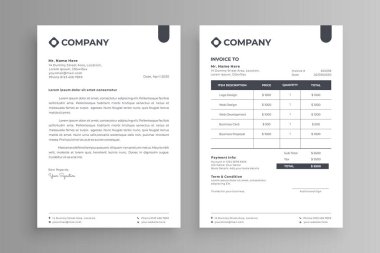 Modern invoice design in white background