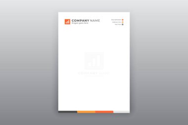 White Business Letterhead with Abstract Ornament
