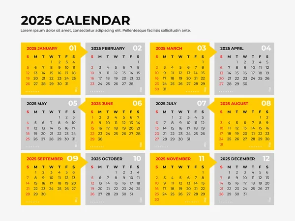 2025 Kalender Dasar Latar Belakang Putih Vektor Stok oleh ©maulidiah ...