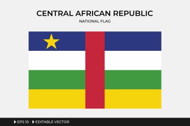 Orta Afrika Cumhuriyetçi Bayrak İllüstrasyonu