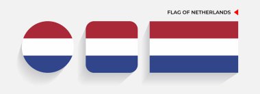 Hollanda Bayrakları yuvarlak, kare ve dikdörtgen şeklinde dizilmiş