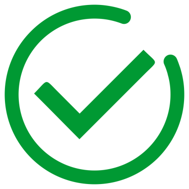 Kesik Yuvarlak Çizgili Yeşil Kontrol İşareti