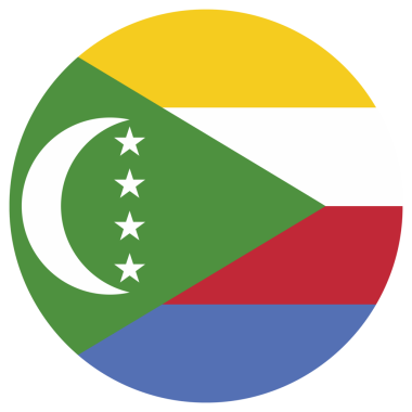 Şeffaf Arkaplan ile Komoros Yuvarlak Bayrağı