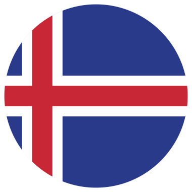 Şeffaf Arkaplan ile İzlanda Yuvarlak Bayrağı