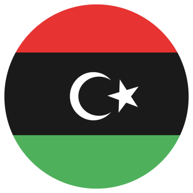 Şeffaf Geçmişi Olan Libya Yuvarlak Bayrağı