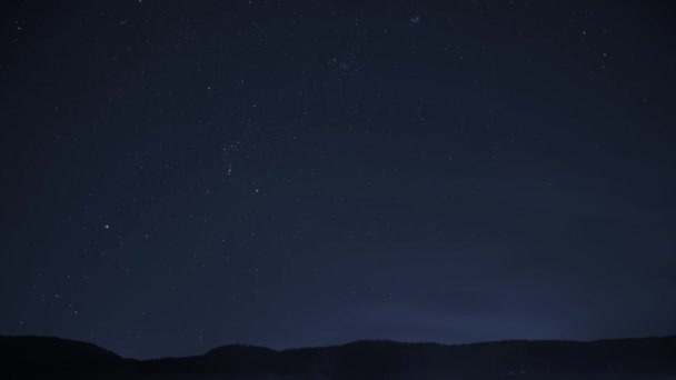 Natthimmel Med Stjärnor Och Mjölkaktigt Sätt — Stockvideo