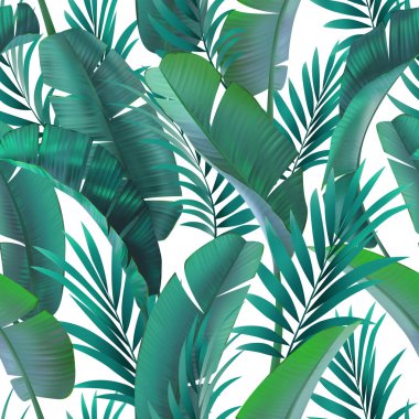 Seamless tropical pattern. Exotic summer flowers