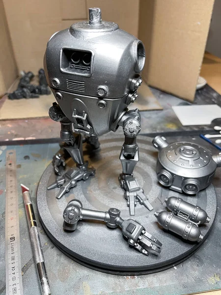 Hacer Robot Con Una Impresora Resina Imagen De Stock