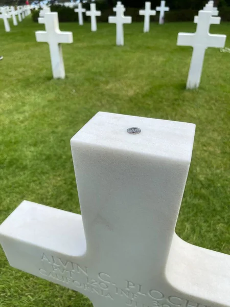 Omaha Beach American Cemetery Colleville Sur Mer Normandia Francia — Foto Stock