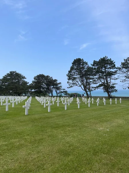 Amerikanischer Friedhof Omaha Beach Colleville Sur Mer Normandie Frankreich — Stockfoto