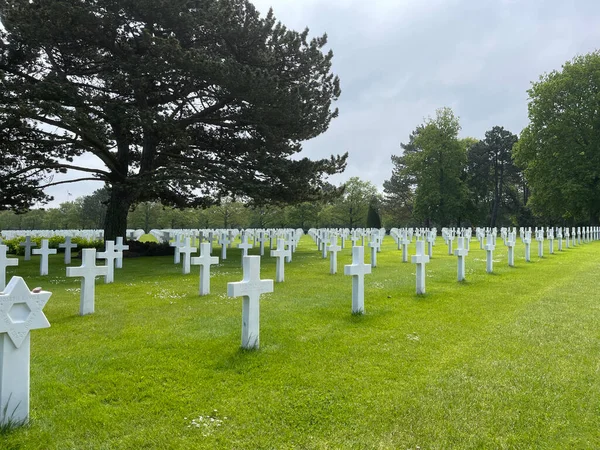 Omaha Beach American Cemetery Colleville Sur Mer Normandy France Стокова Картинка