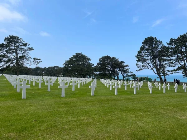Omaha Beach American Cemetery Colleville Sur Mer Normandie Francie Royalty Free Stock Obrázky
