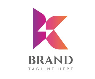 Letter K logo icon design template elements. Initial letter K logo with lightning icon, negative space style. Usable for Branding and Business Logos.